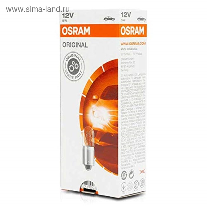 фото Лампа автомобильная osram, t5w, 12 в, 5 вт, (ba9s), 3860