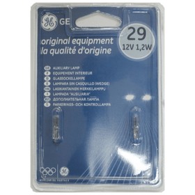 

Лампа автомобильная General Electric, W1.2W, 12 В, 1.2 Вт, (W2x4,6d), набор 2 шт, 35451 (5301 (бл.2))