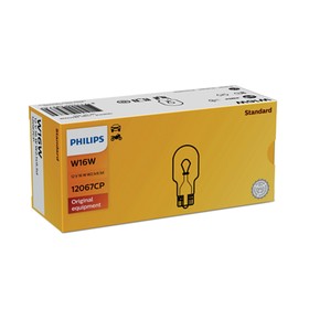 

Лампа автомобильная Philips, W16W, 12 В, 16 Вт, (W2,1x9,5d), 12067CP