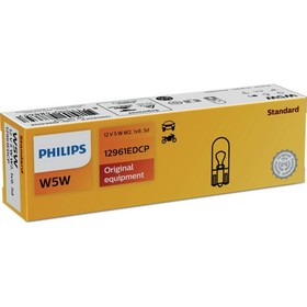 

Лампа автомобильная Philips, W5W, 12 В, 5 Вт, (W2,1x9,5d), 12961EDCP