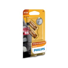 

Лампа автомобильная Philips, WY5W, 12 В, 5 Вт, (W2,1x9,5d), набор 2 шт, 12396NAB2