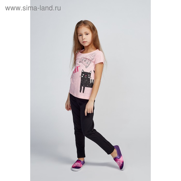 фото Футболка для девочки, цвет розовый, рост 104 см luneva