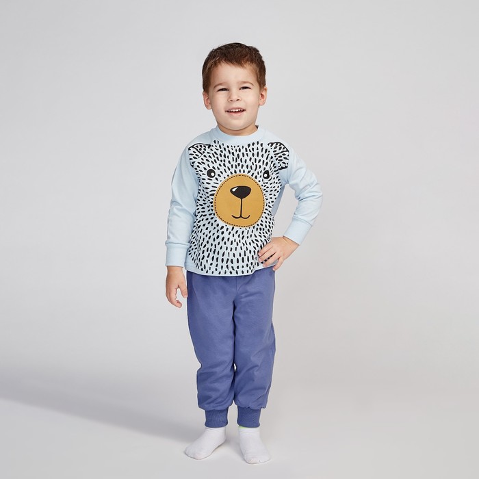 Пижама для мальчика «Медвежонок», цвет голубой, рост 98 см