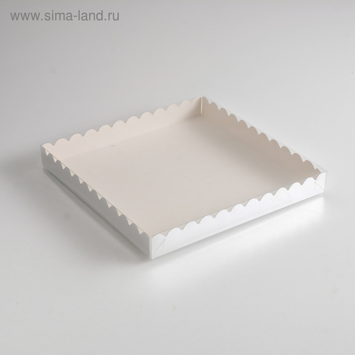 

Коробочка для печенья с PVC крышкой, серебряная, 25 х 25 х 3 см