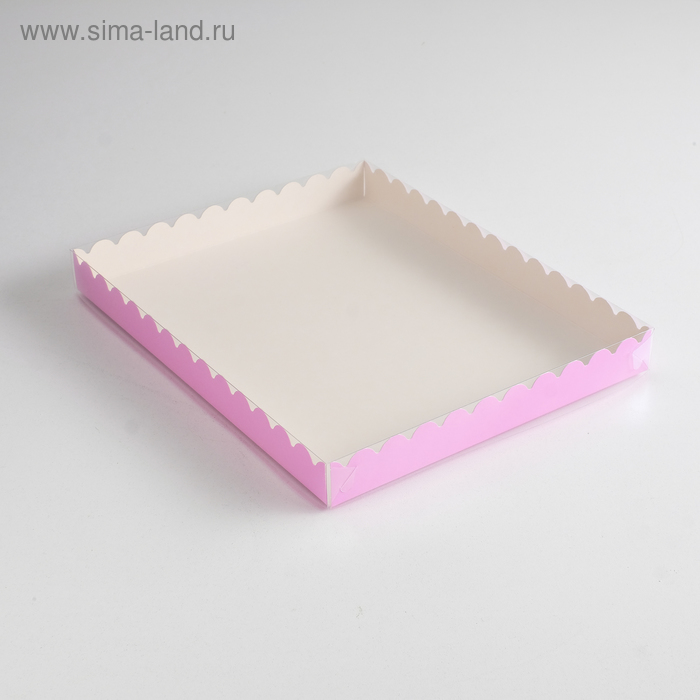 

Коробочка для печенья с PVC крышкой, сиреневая, 23,5 х 30 х 3 см