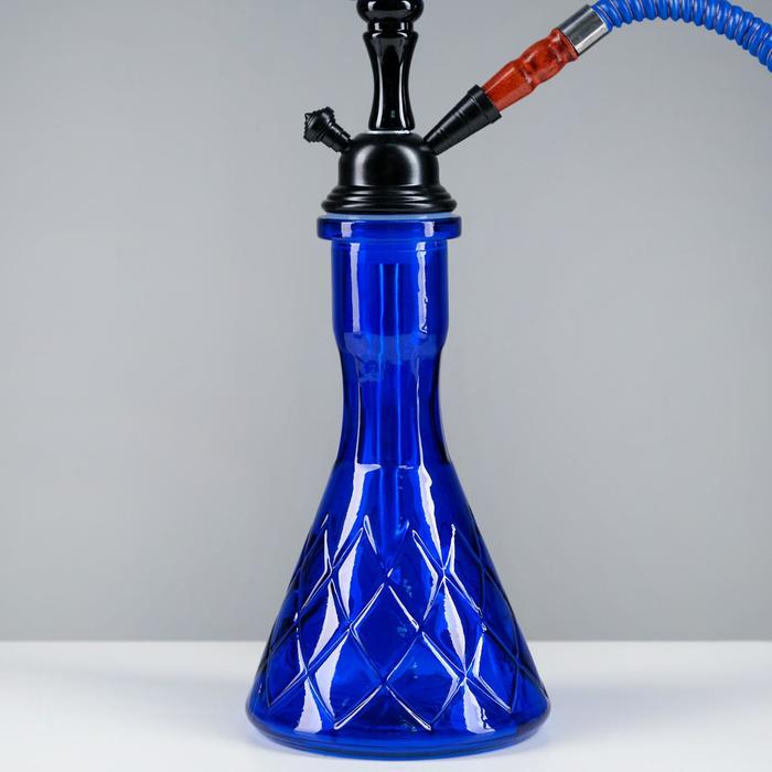 фото Кальян "маяла", 52 см, 1 трубка, колба синяя, шахта черная hookah