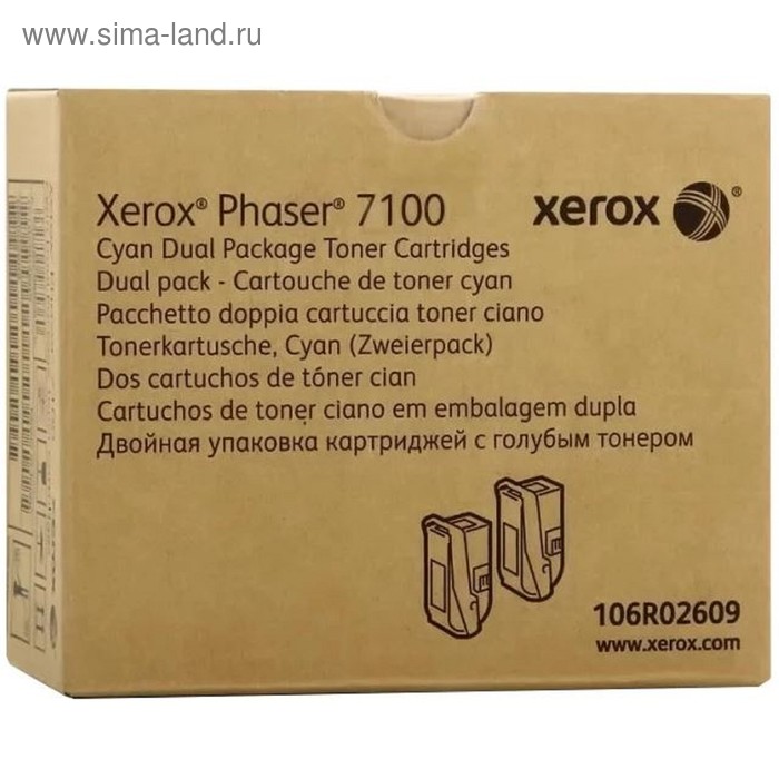 Тонер Картридж Xerox 106R02609 голубой для Xerox Ph 7100 (9000стр.) картридж xerox 106r02609 для xerox ph 7100 голубой