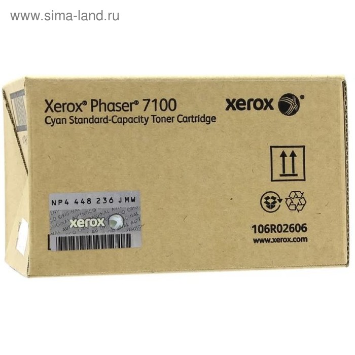 Тонер Картридж Xerox 106R02606 голубой для Xerox Ph 7100 (4500стр.) тонер картридж xerox 106r01443 голубой для xerox ph 7500 17800стр