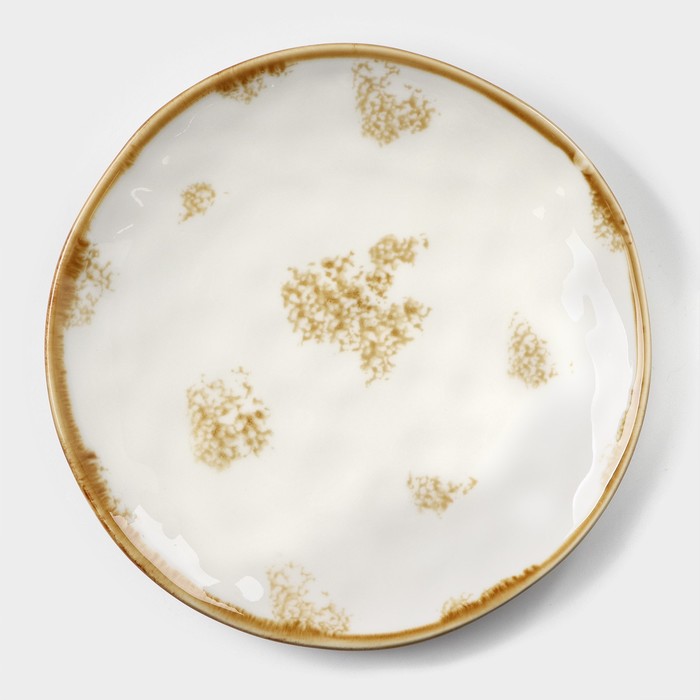Тарелка фарфоровая Доляна Organic Gold, d=18 см, цвет белый тарелка фарфоровая доляна сьюзен d 27 см цвет белый