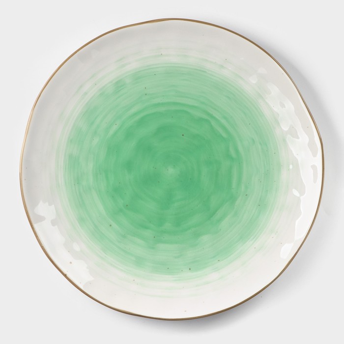 Тарелка фарфоровая Доляна «Космос», d=27,5 см, цвет зелёный тарелка фарфоровая доляна космос d 21 см цвет зелёный