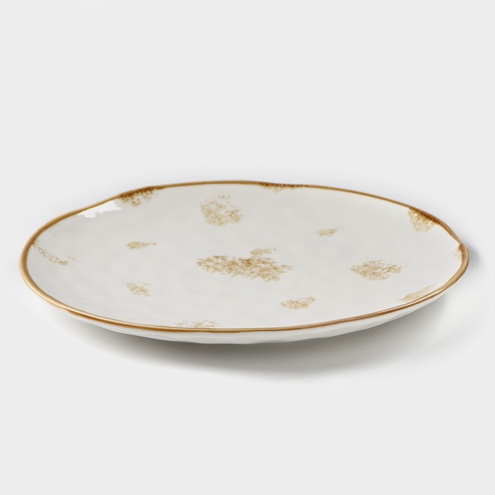 фото Тарелка фарфоровая доляна organic gold, d=27,5 см, цвет белый