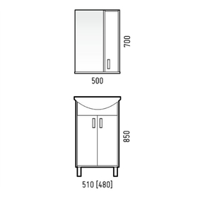 

Зеркало-шкаф "Колор 50" белый
