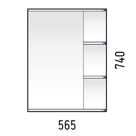 

Зеркало-шкаф "Сатурн 55С" правый
