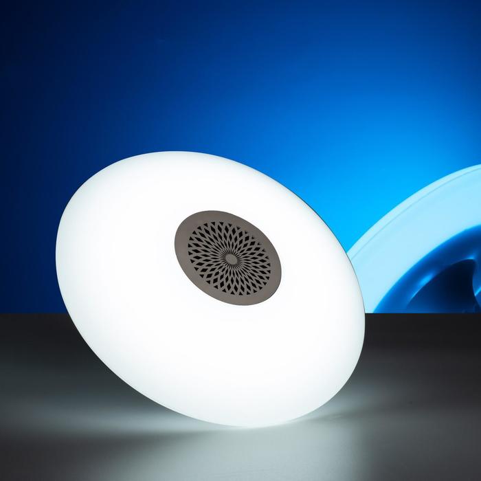 фото Световой прибор "тарелка", e27, с музыкой, bluetooth, белый luazon lighting