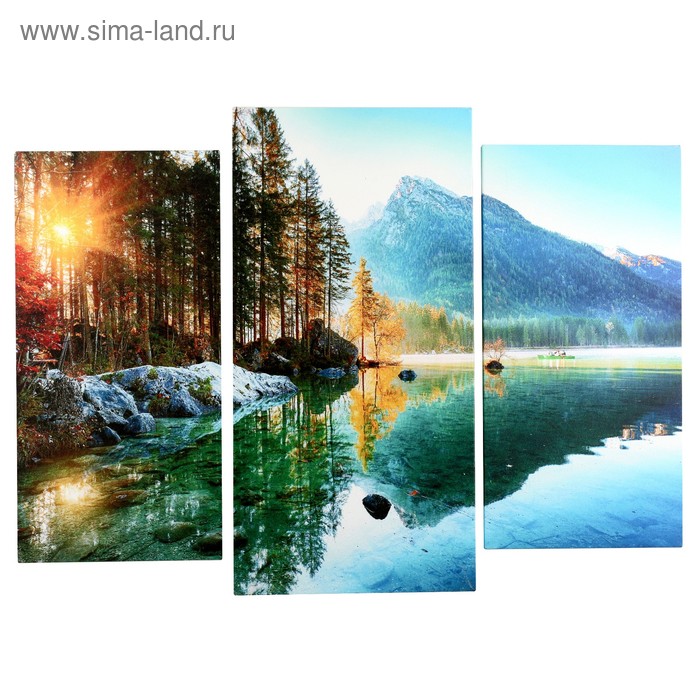 Модульная картина Горное озеро (2-25х50, 30х60 см) 60х80 см модульная картина горное озеро 3 35х35 35х105 см
