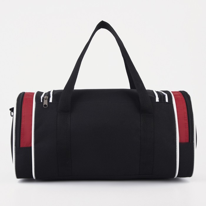 фото Сумка спортивная, 3 отдела на молниях, наружный карман, цвет чёрный/красный luris