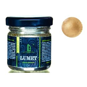Краска органическая - жидкая поталь Luxart Lumet, 33 г, металлик (песочное золото) 'Песчаный пляж', спиртовая основа, повышенное содержание пигмента, в стеклянной банке Ош