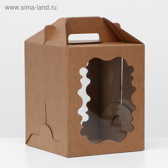 

Кондитерская упаковка, крафт, 18 х 18 х 22 см