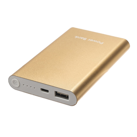 

Внешний аккумулятор LuazON, 8000 мАч, USB, 1 А, индикатор, тонкий корпус, металл, жёлтый