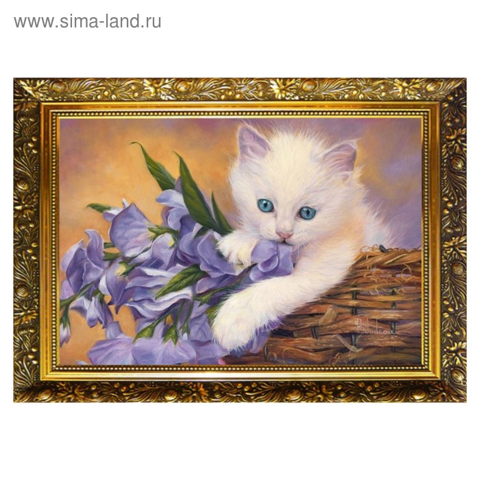 Алмазная мозаика «Васильковые глазки» 29,5×20,5 см, 25 цветов