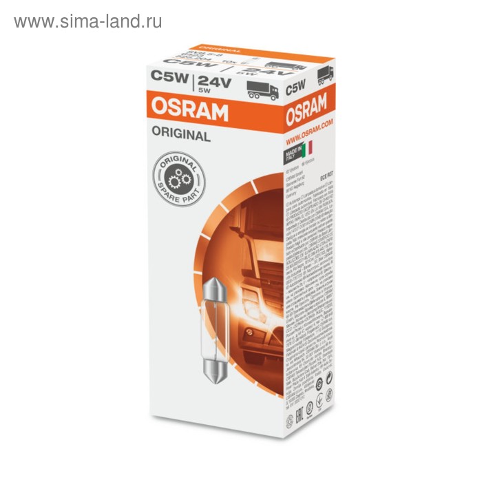 Лампа автомобильная Osram, C5W, 24 В, 5 Вт, 6423