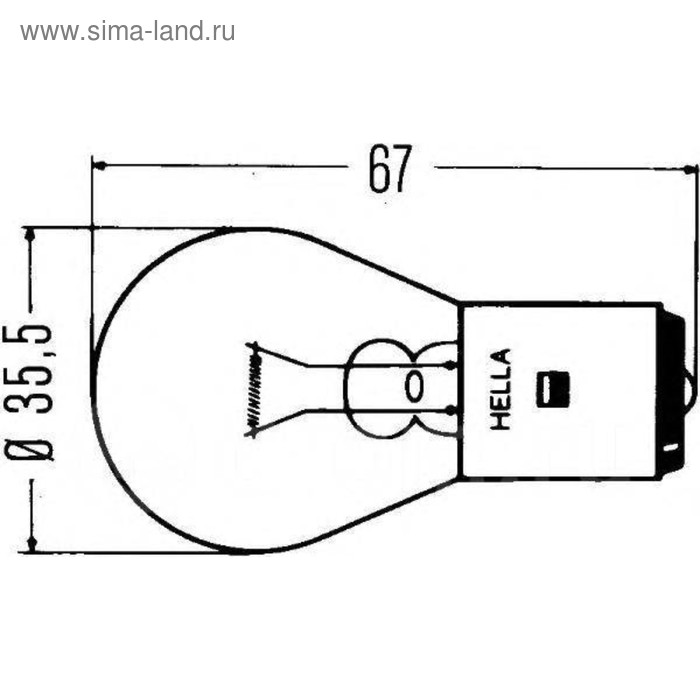 Лампа автомобильная Hella, F2, 24 В, 35 Вт, (BA20s), 8GA 002 083-251