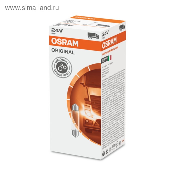 фото Лампа автомобильная osram, fest t10.5x41, 24 в, 5 вт, (sv8,5), 6424