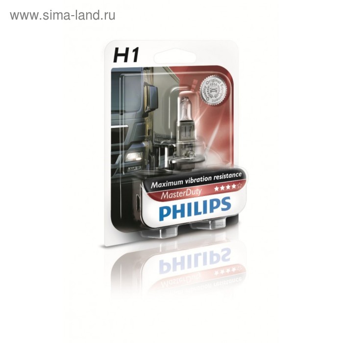 Лампа автомобильная Philips MasterDuty, H1, 24 В, 70 Вт, 13258MDB1 лампа автомобильная general electric h1 24 в 70 вт 50320 1u