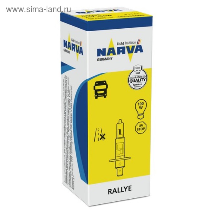 Лампа автомобильная Narva Rally, H1, 24 В, 100 Вт, 48750 автолампа narva лампа narva standard h1 55 вт 2800к 1 шт