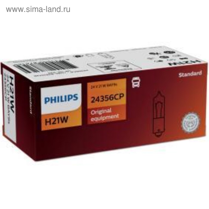 фото Лампа автомобильная philips, h21w, 24 в, 21 вт, 24356cp