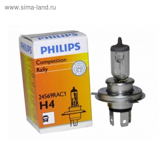 фото Лампа автомобильная philips rally, h4, 24 в, 100/90 вт, 24569rac1