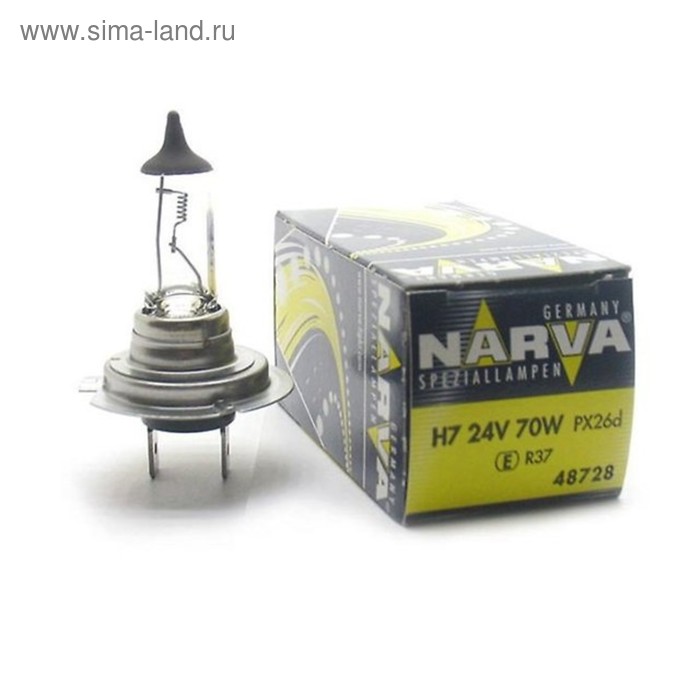 цена Лампа автомобильная Narva, H7, 24 В, 70 Вт, 48728