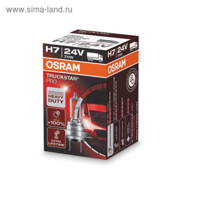 фото Лампа автомобильная osram truckstar pro, h7, 24 в, 70 вт, 64215tsp