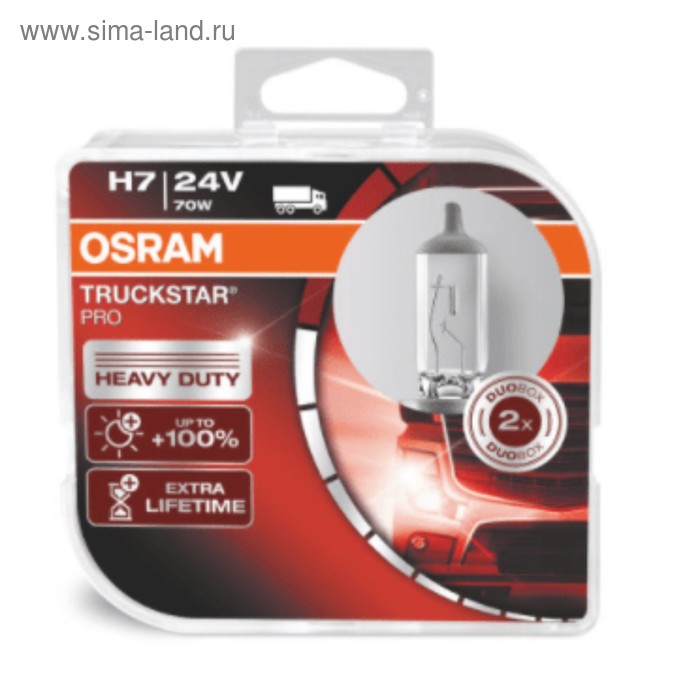 фото Лампа автомобильная osram truckstar pro, h7, 24 в, 70 вт, набор 2 шт, 64215tsp-hcb