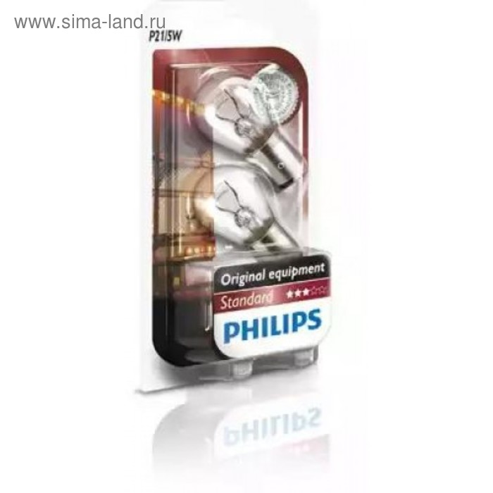 фото Лампа автомобильная philips, p21/5w, 24 в, 21/5 вт, набор 2 шт, 13499b2