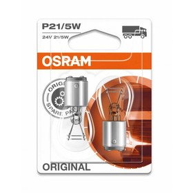 

Лампа автомобильная Osram, P21/5W, 24 В, 21/5 Вт, набор 2 шт, 7537-02B