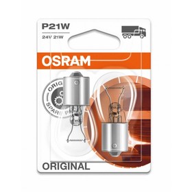 

Лампа автомобильная Osram, P21W, 24 В, 21 Вт, набор 2 шт, 7511-02B