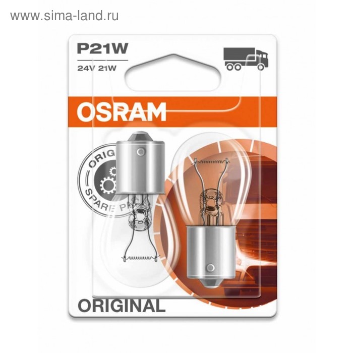 фото Лампа автомобильная osram, p21w, 24 в, 21 вт, набор 2 шт, 7511-02b