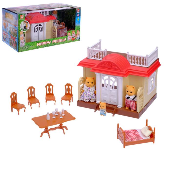Дом для зверей «Дачный» с мебелью огонёк дачный дом для кукол конфетти