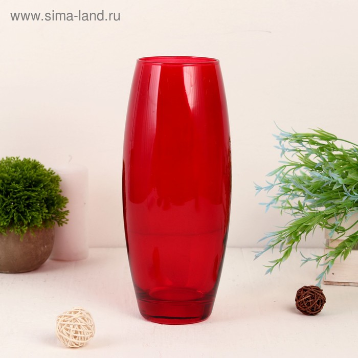 Ваза Рубин глянцевая  d-8см, 10,5х26см ваза розовая d 8см 10 5х26см