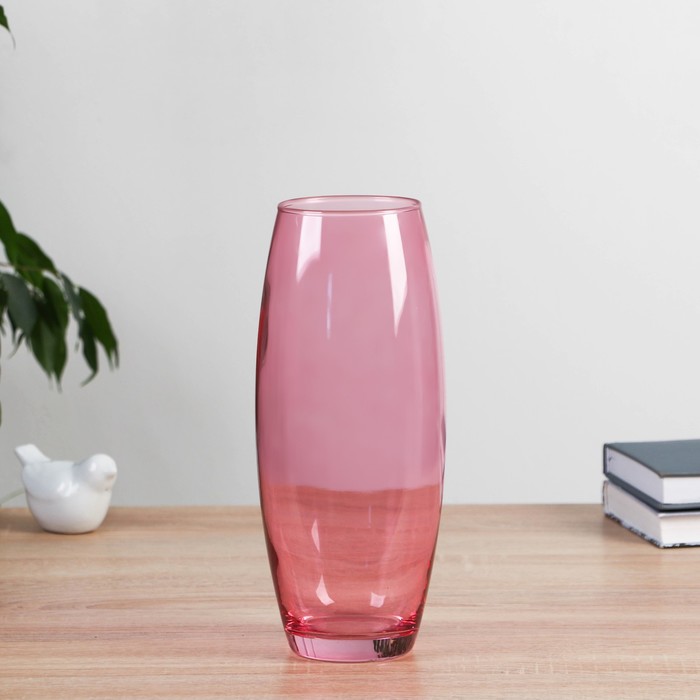 Ваза Розовая  d-8см, 10,5х26см ваза розовая d 8см 10 5х26см