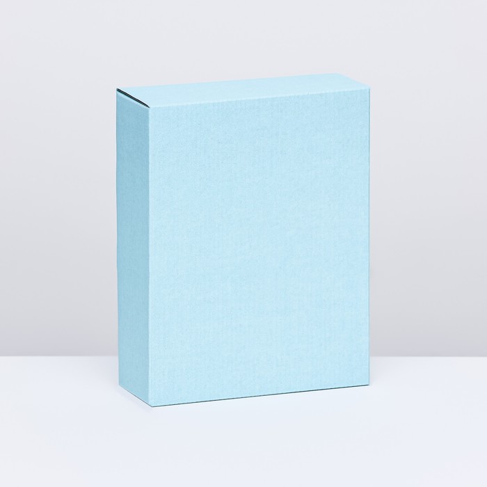 Коробка сборная, крышка-дно, голубая, 18 х 15 х 5 см коробка сборная крышка дно с окном акварельные цветы 18 х 15 х 5 см