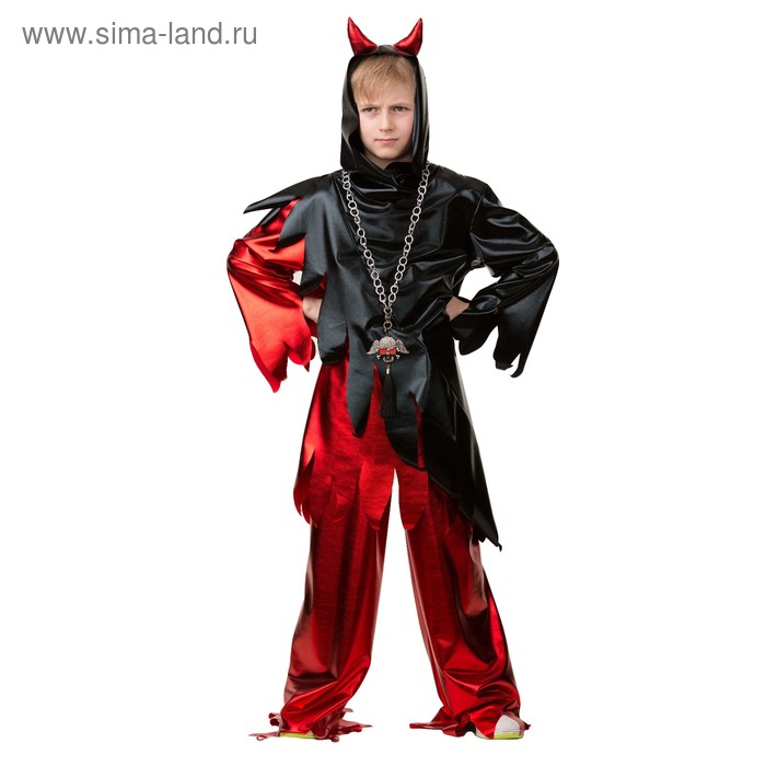 Карнавальный костюм «Демон», куртка, брюки, ободок, р. 34, рост 140 см карнавальный костюм демон куртка брюки ободок р 34 рост 140 см