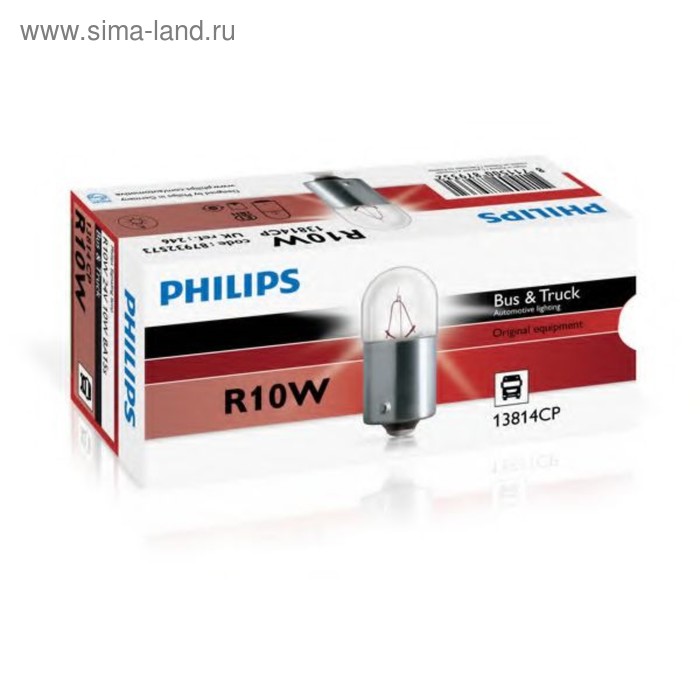 фото Лампа автомобильная philips, r10w, 24 в, 10 вт, 13814cp