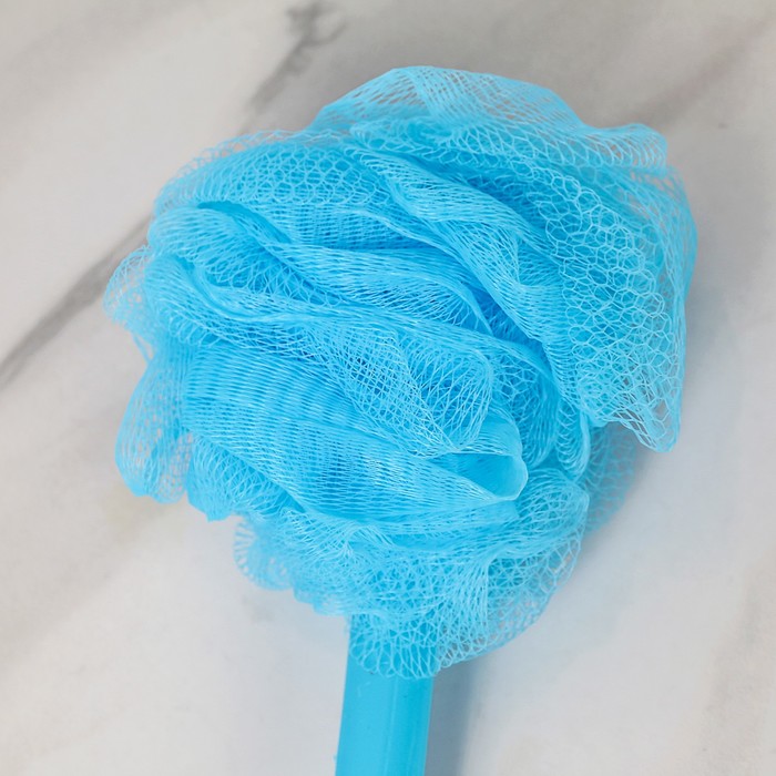 Мочалка с ручкой круглая, микс цветов