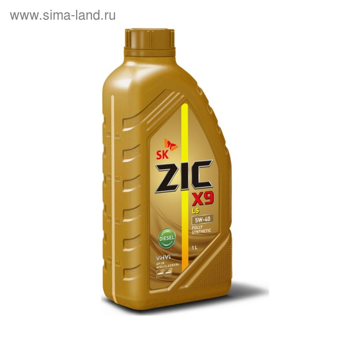 цена Масло моторное ZIC X9 LS Diesel 5W-40, SN синтетическое, 1 л