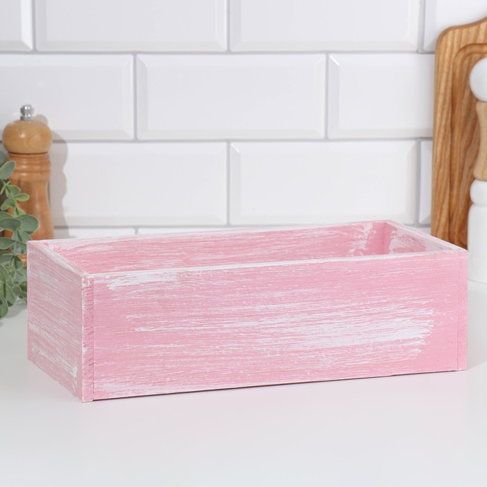 фото Подставка деревянная 30×14×9 см элегант, розовая кисть дарим красиво