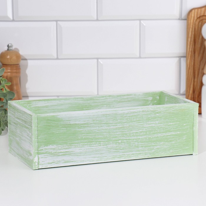 фото Подставка деревянная 30×14×9 см элегант, зелёная кисть дарим красиво