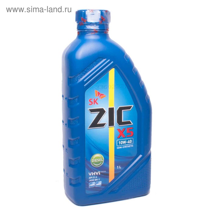цена Масло моторное ZIC X5 Diesel 10W-40, Cl-4, п/синтетическое, 1 л