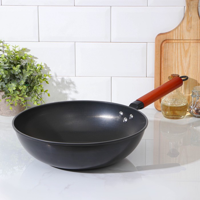 

Сковорода-Wok «Жаклин», d=32 см, деревянная ручка, цвет чёрный